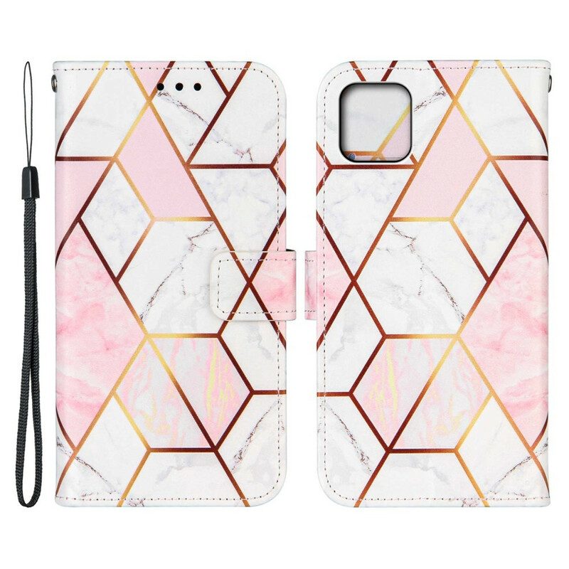 Folio-hoesje voor iPhone 13 Mini Geometrisch Marmer