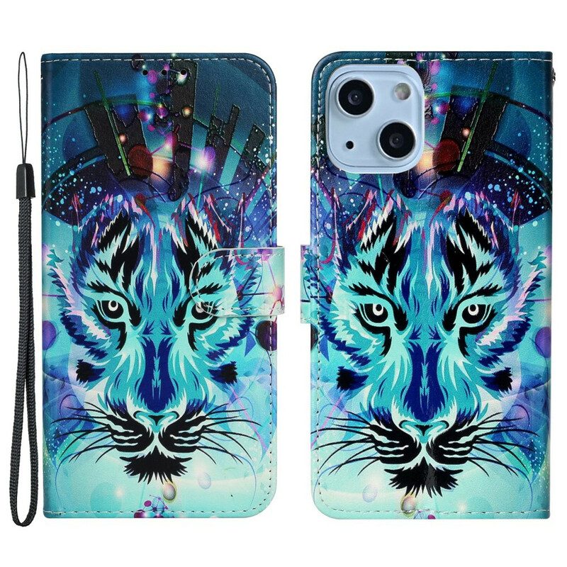 Folio-hoesje voor iPhone 13 Mini Ijs Tijger