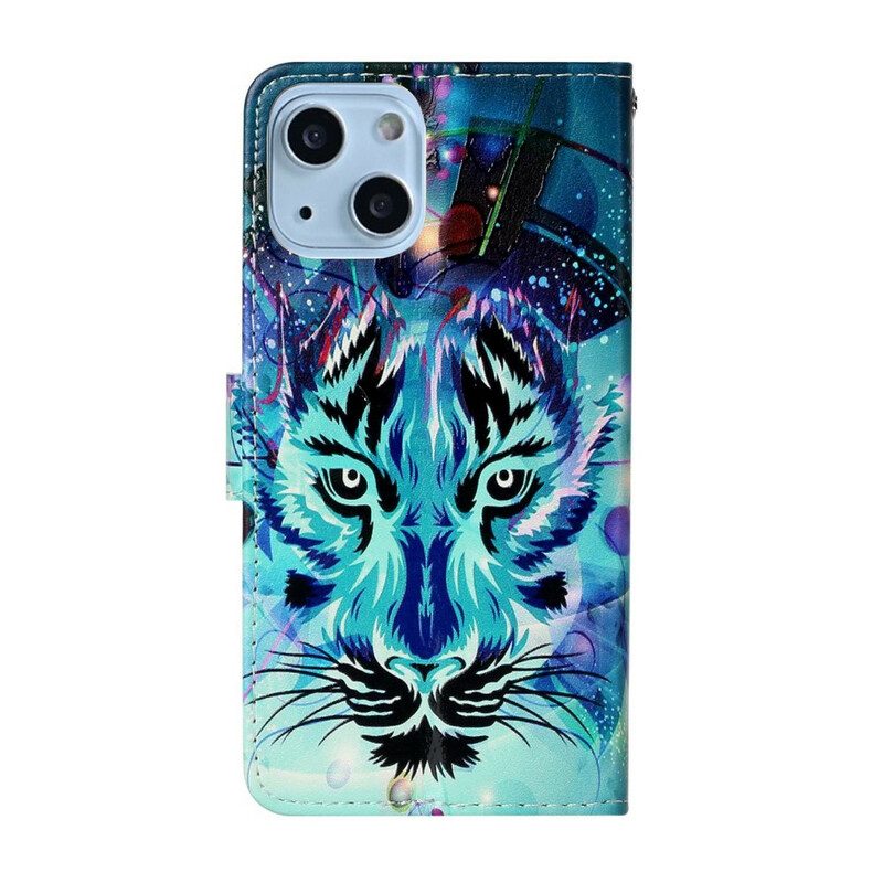 Folio-hoesje voor iPhone 13 Mini Ijs Tijger