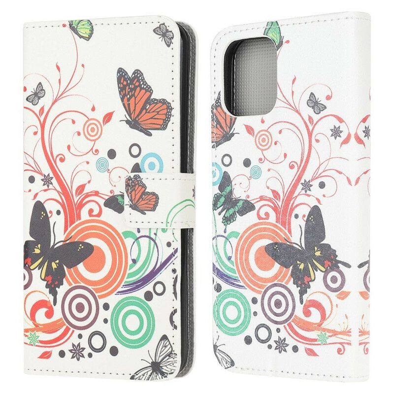 Folio-hoesje voor iPhone 13 Mini Krankzinnige Vlinders