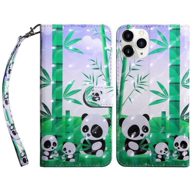 Folio-hoesje voor iPhone 13 Mini Lichtvlek Panda's