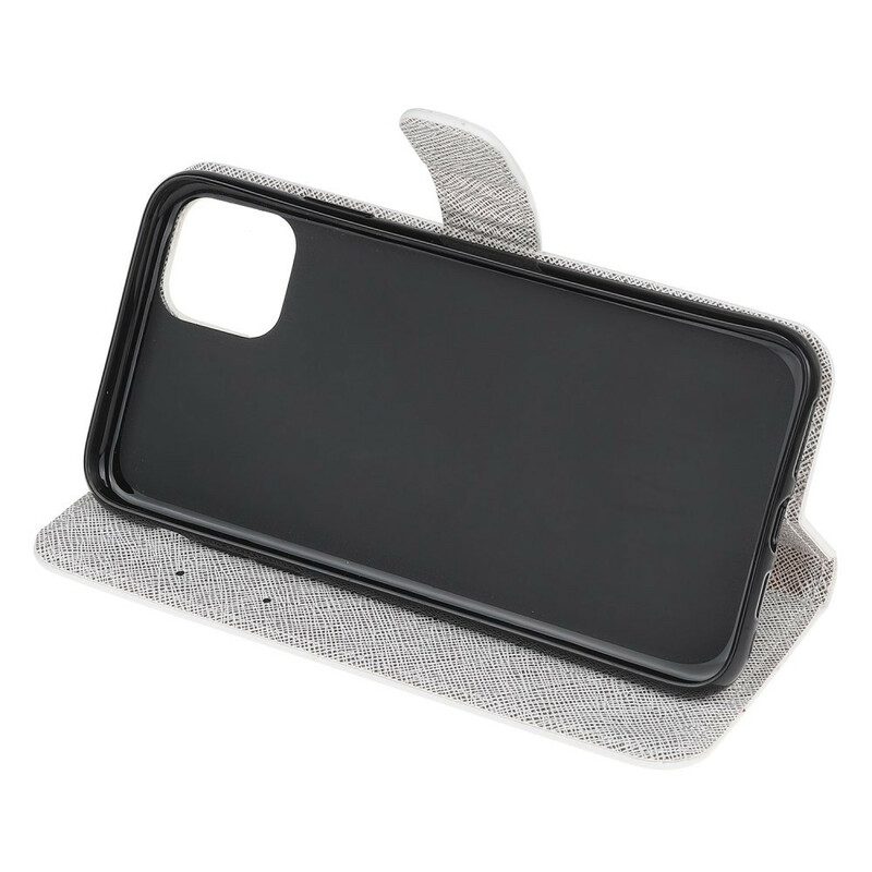 Folio-hoesje voor iPhone 13 Mini Met Ketting Strappy Diamanten Vlinders