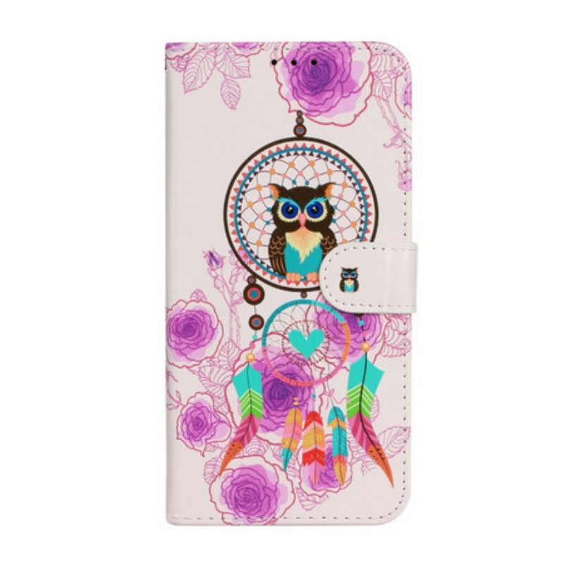 Folio-hoesje voor iPhone 13 Mini Met Ketting Strappy Uil Mandala