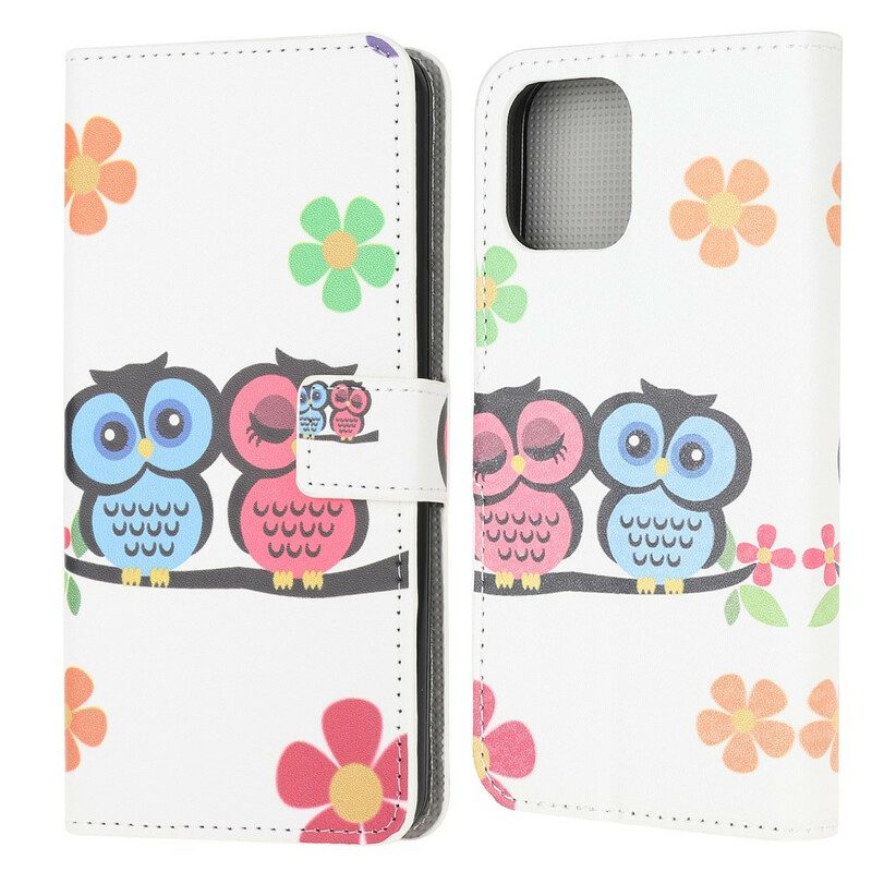 Folio-hoesje voor iPhone 13 Mini Paar Uilen