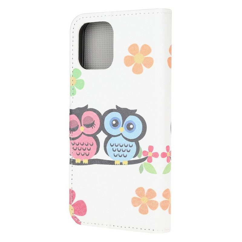 Folio-hoesje voor iPhone 13 Mini Paar Uilen