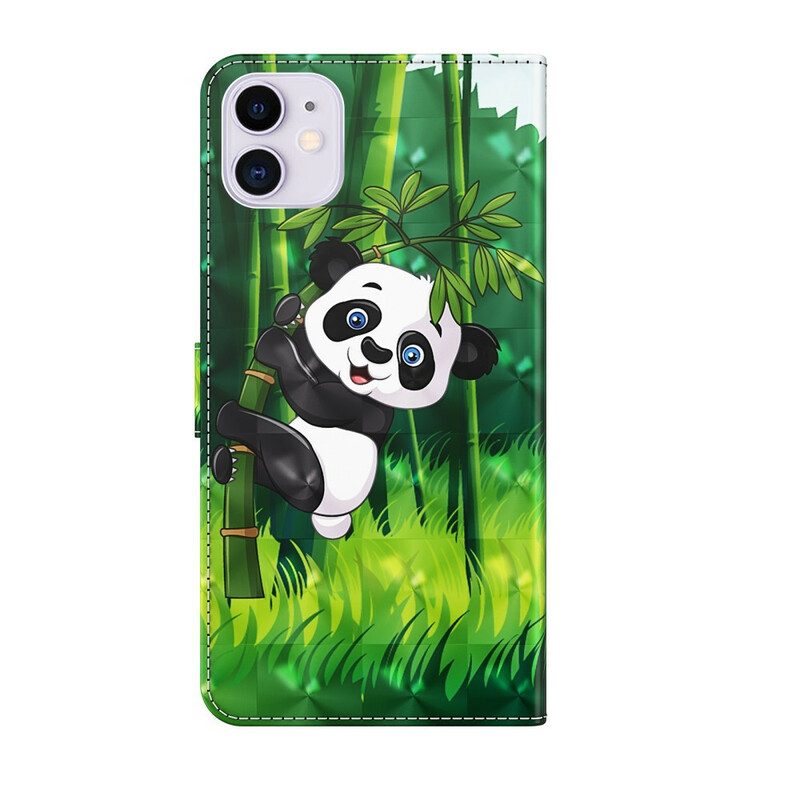 Folio-hoesje voor iPhone 13 Mini Panda En Bamboe