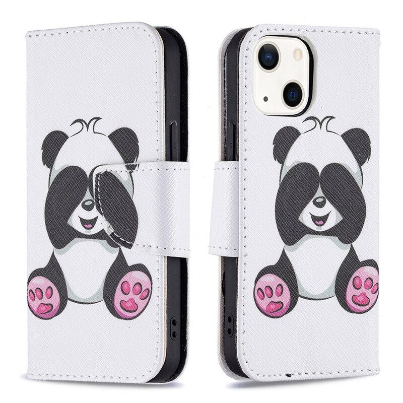 Folio-hoesje voor iPhone 13 Mini Panda-plezier