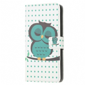 Folio-hoesje voor iPhone 13 Mini Slapende Uil