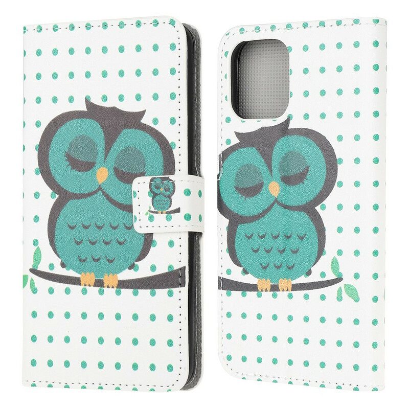 Folio-hoesje voor iPhone 13 Mini Slapende Uil