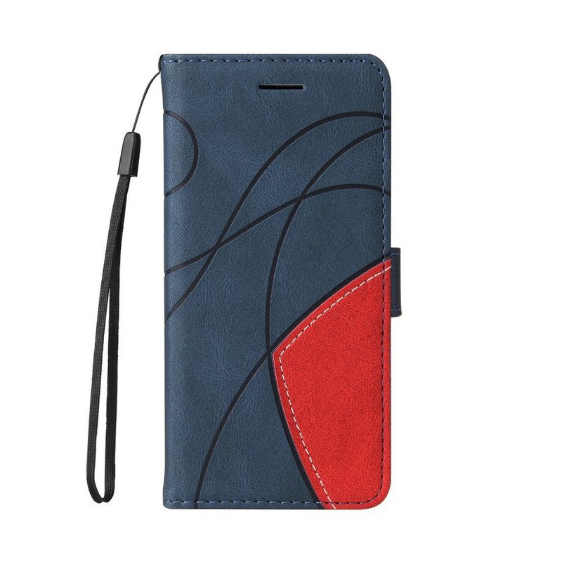 Folio-hoesje voor iPhone 13 Mini Tweekleurig Kenmerkend Kunstleer