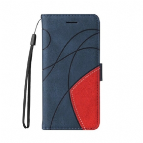 Folio-hoesje voor iPhone 13 Mini Tweekleurig Kenmerkend Kunstleer