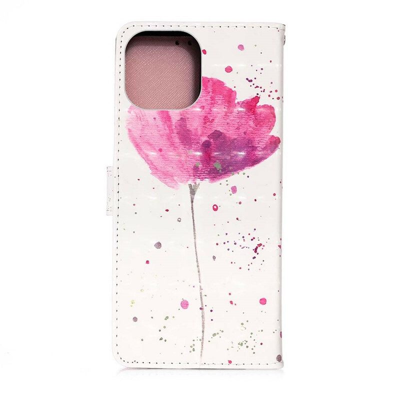 Hoesje Folio-hoesje voor iPhone 13 Mini Aquarel Papaver