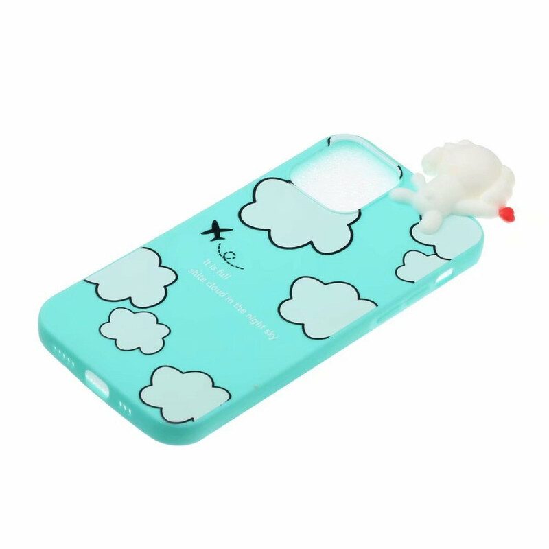 Hoesje voor iPhone 13 Mini 3d Hond In De Wolken