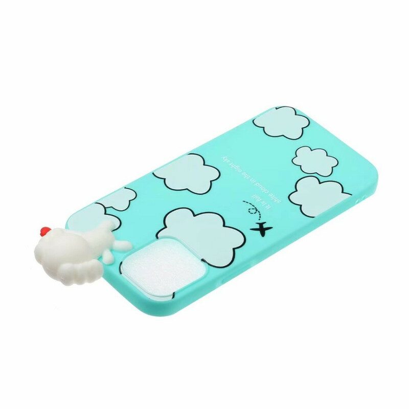 Hoesje voor iPhone 13 Mini 3d Hond In De Wolken