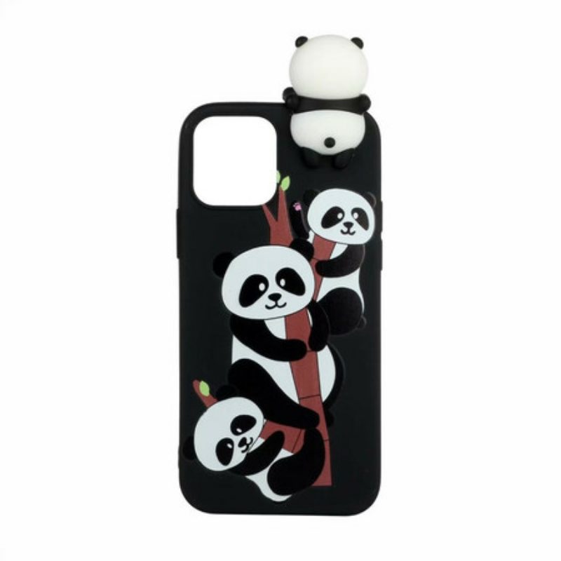 Hoesje voor iPhone 13 Mini 3d Panda's Op Bamboe