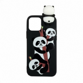 Hoesje voor iPhone 13 Mini 3d Panda's Op Bamboe