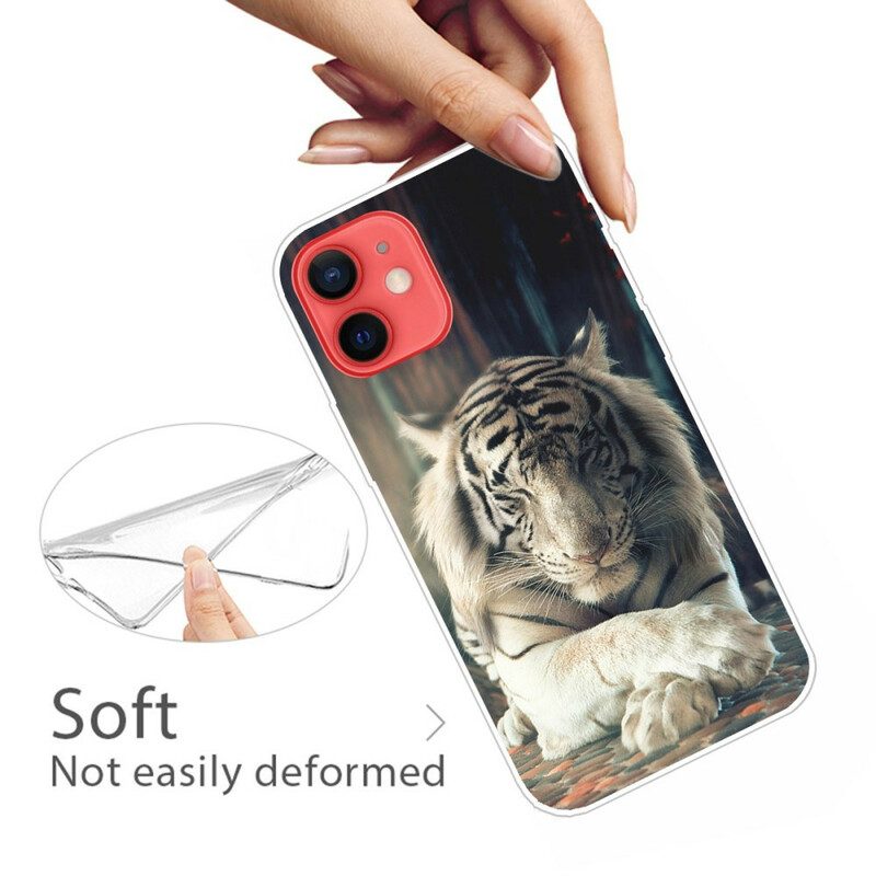 Hoesje voor iPhone 13 Mini Flexibele Tijger