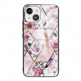 Hoesje voor iPhone 13 Mini Geometrie Marmer Gehard Glas