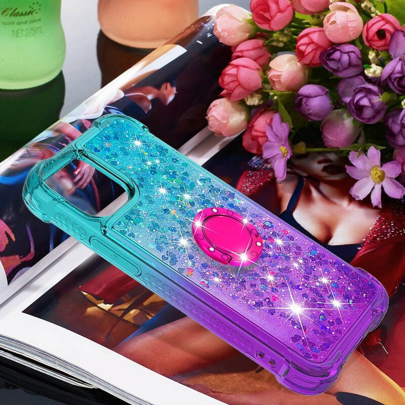 Hoesje voor iPhone 13 Mini Glitter Ringbeugel