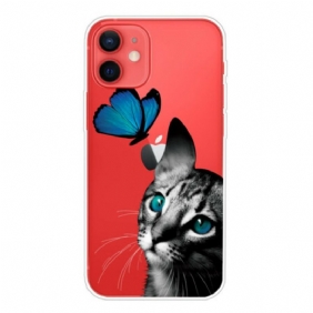 Hoesje voor iPhone 13 Mini Kat En Vlinder