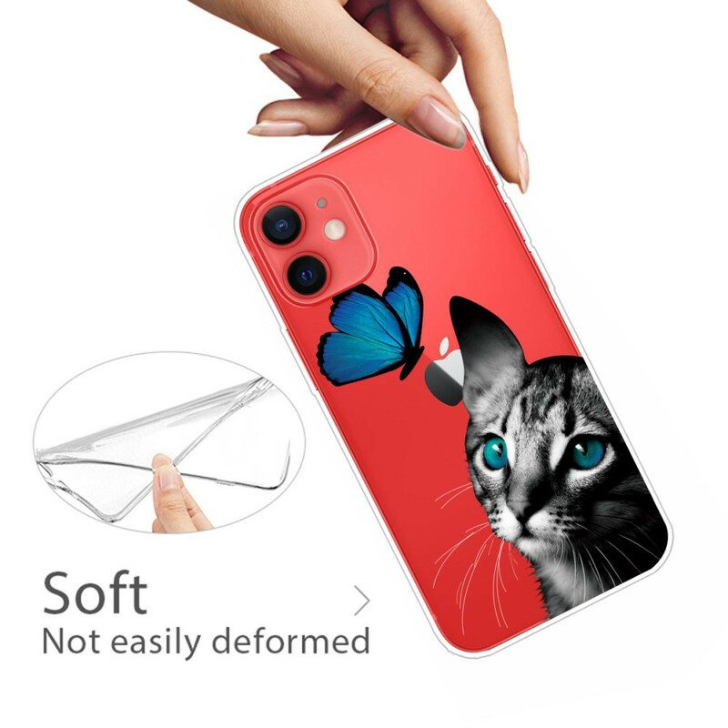 Hoesje voor iPhone 13 Mini Kat En Vlinder