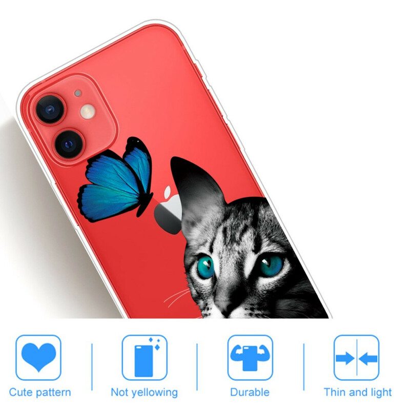 Hoesje voor iPhone 13 Mini Kat En Vlinder