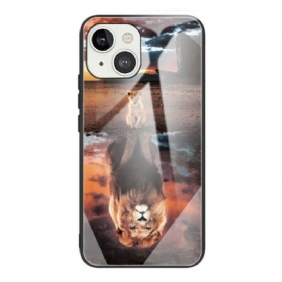 Hoesje voor iPhone 13 Mini Lion Cub's Dream Gehard Glas