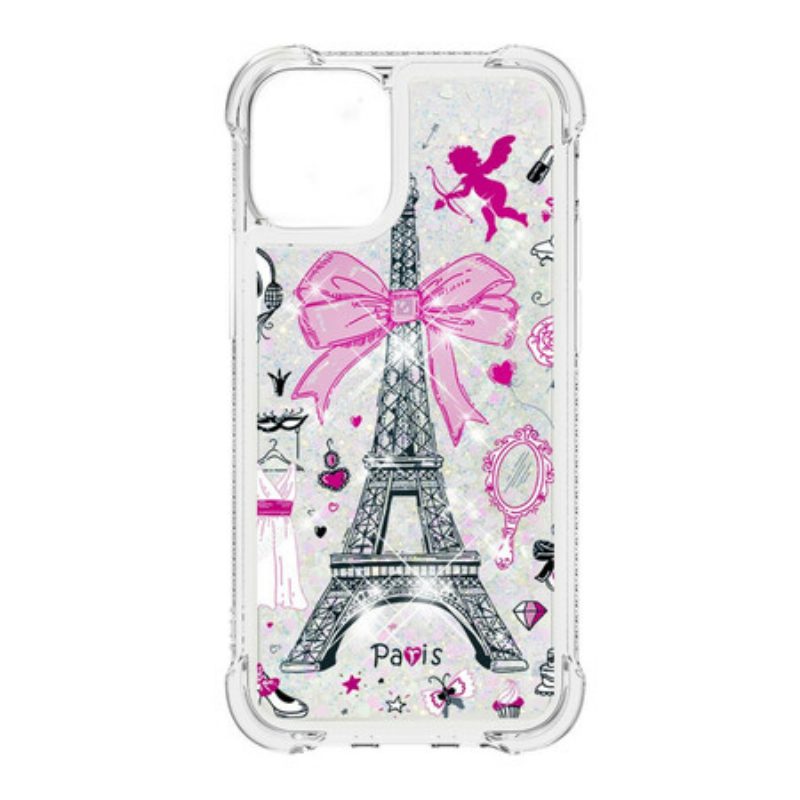 Hoesje voor iPhone 13 Mini Pailletten Van De Eiffeltoren