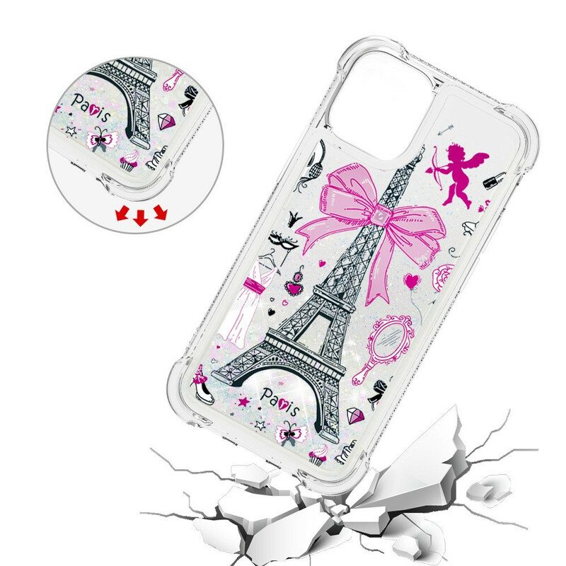 Hoesje voor iPhone 13 Mini Pailletten Van De Eiffeltoren