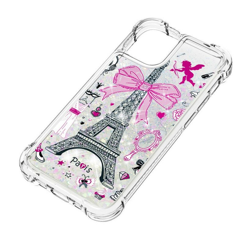 Hoesje voor iPhone 13 Mini Pailletten Van De Eiffeltoren