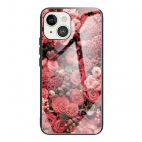 Hoesje voor iPhone 13 Mini Rose Bloemen Gehard Glas