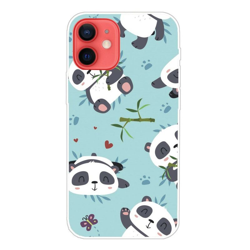 Hoesje voor iPhone 13 Mini Stelletje Panda's