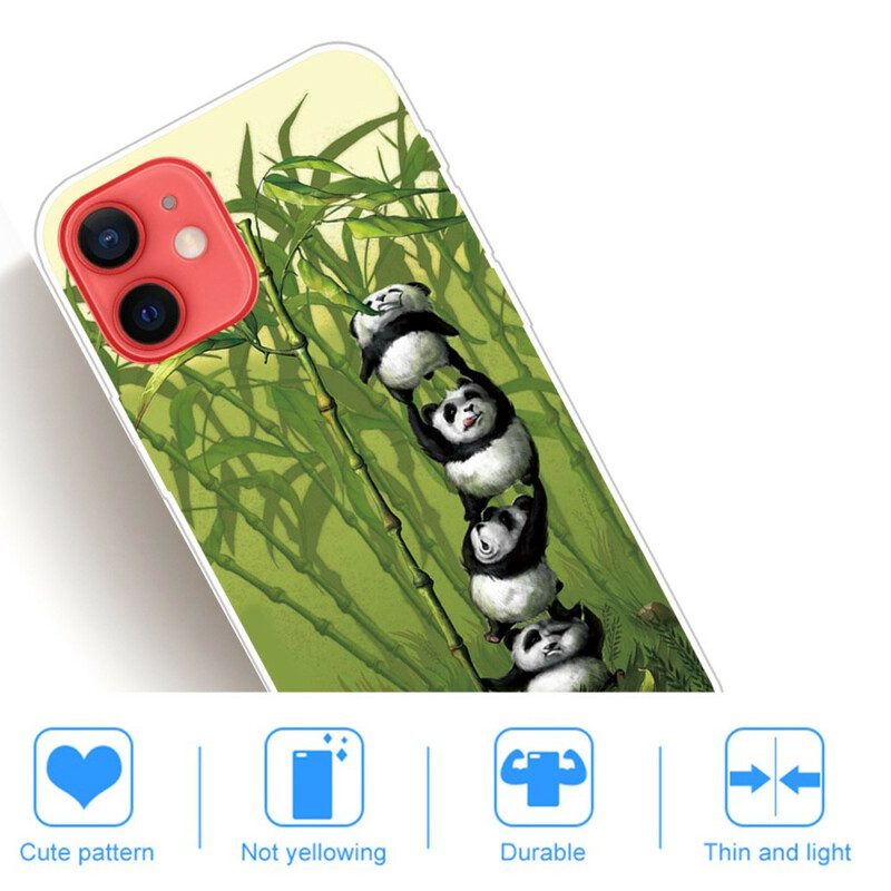 Hoesje voor iPhone 13 Mini Stelletje Panda's