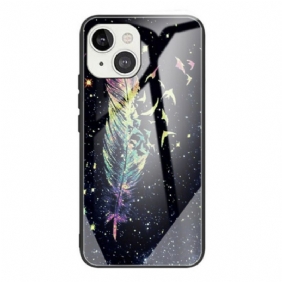 Hoesje voor iPhone 13 Mini Veren Gehard Glas