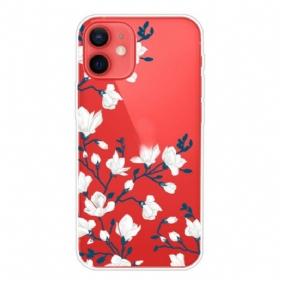 Hoesje voor iPhone 13 Mini Witte Bloemen