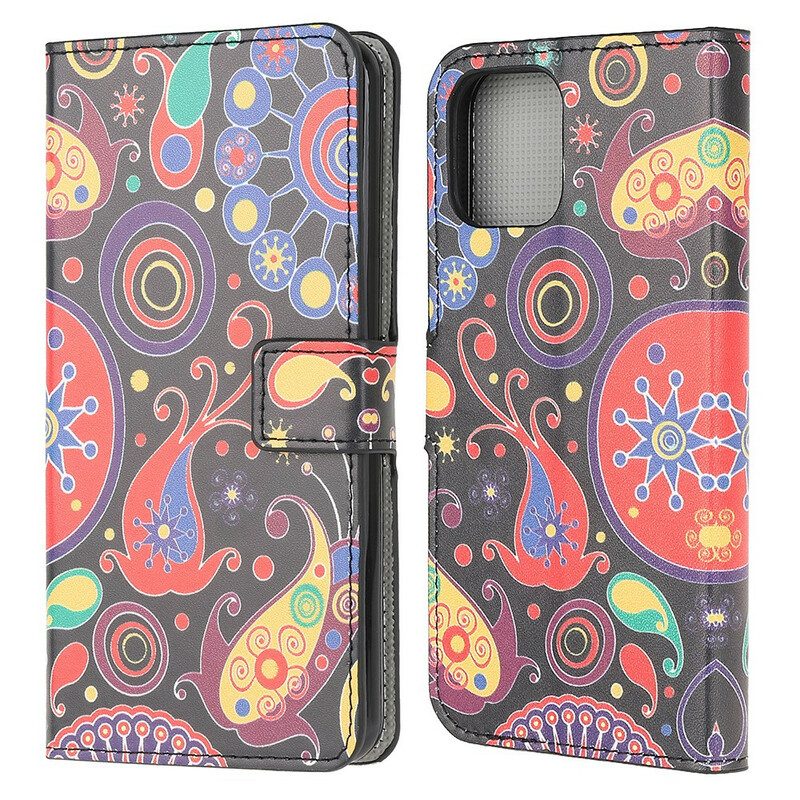 Leren Hoesje voor iPhone 13 Mini Galaxy-ontwerp