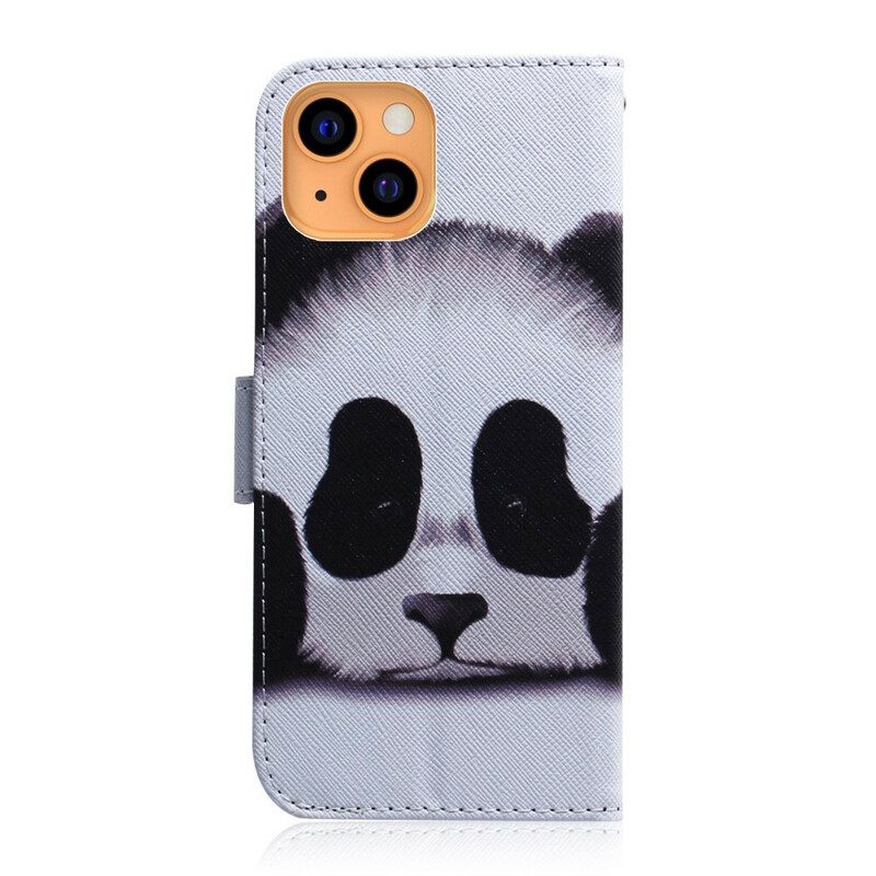 Leren Hoesje voor iPhone 13 Mini Panda Gezicht