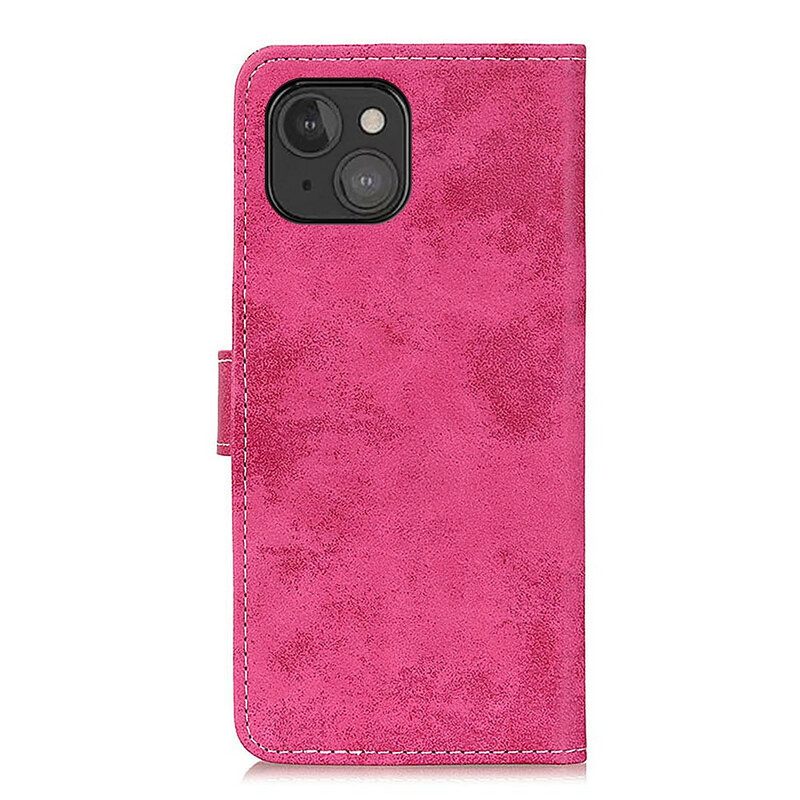 Leren Hoesje voor iPhone 13 Mini Vintage Leereffect