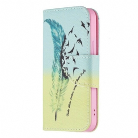 Leren Hoesje voor iPhone 13 Mini Leren Vliegen