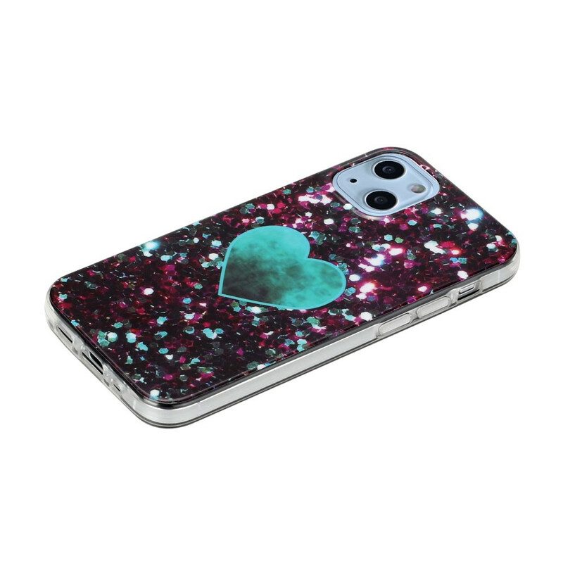 Telefoonhoesje voor iPhone 13 Mini Glitter Marmer