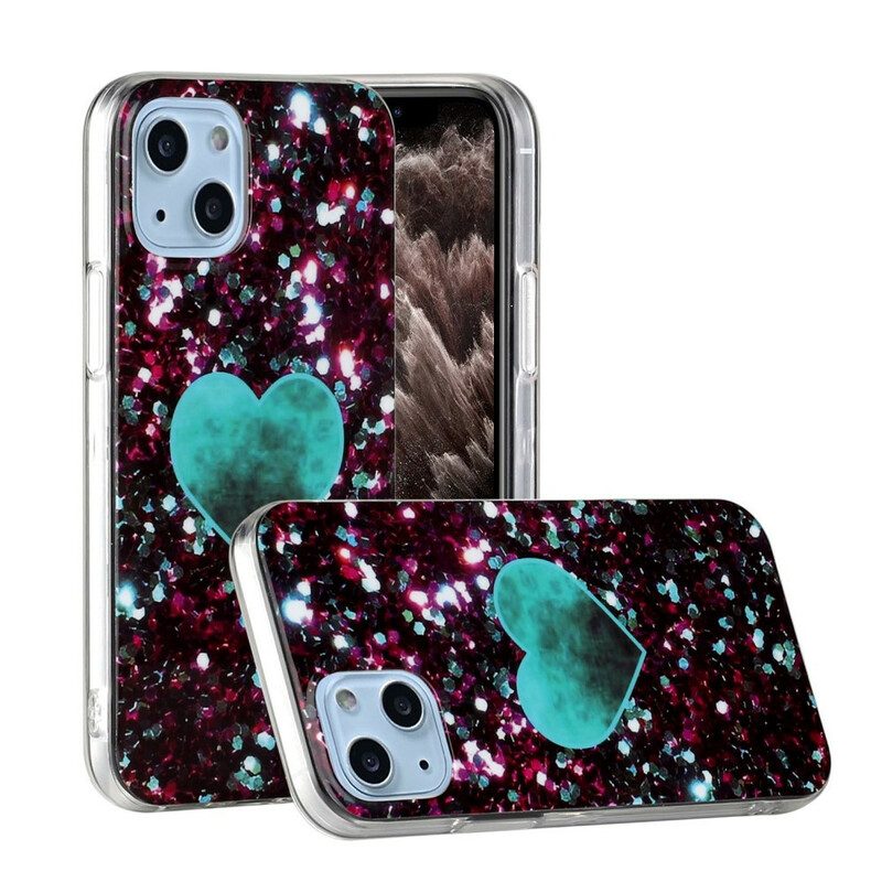 Telefoonhoesje voor iPhone 13 Mini Glitter Marmer