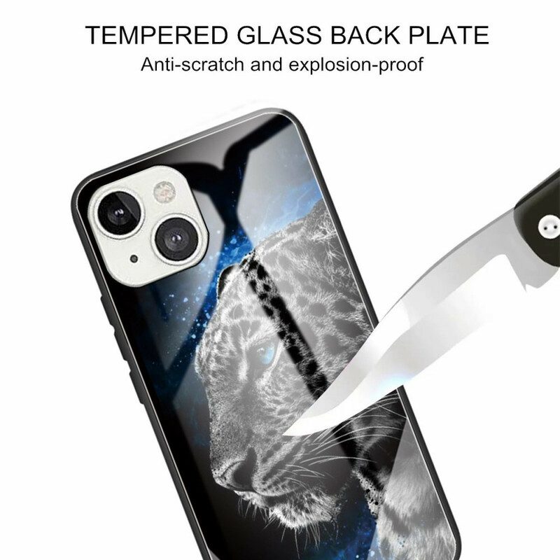 Telefoonhoesje voor iPhone 13 Mini Katachtig Gezicht Gehard Glas