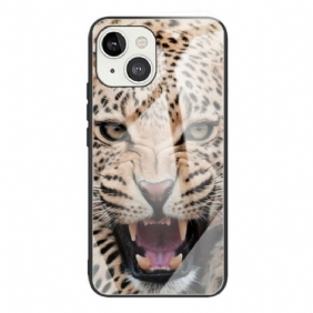 Telefoonhoesje voor iPhone 13 Mini Luipaard Gehard Glas