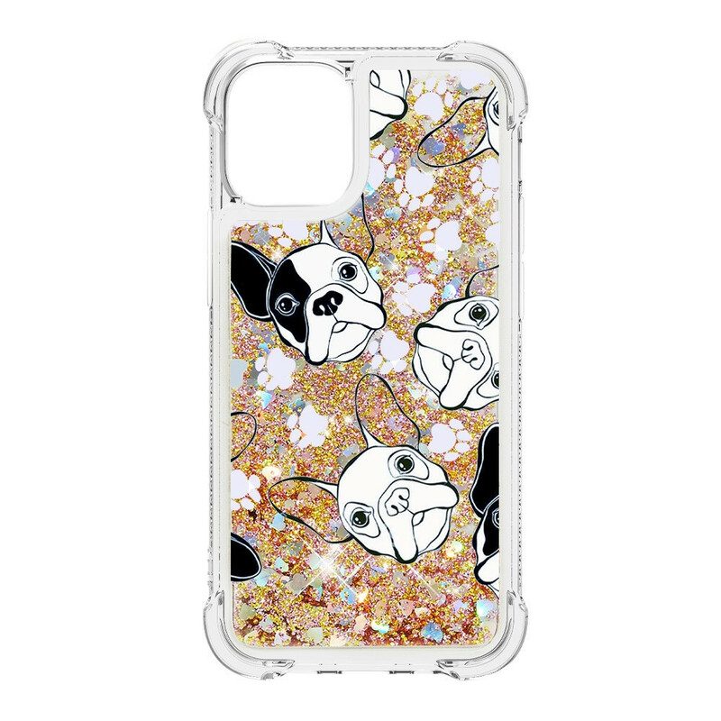 Telefoonhoesje voor iPhone 13 Mini Mr Dog Pailletten