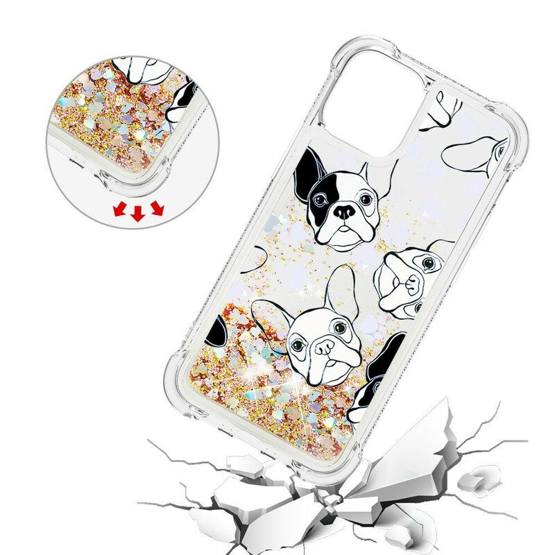 Telefoonhoesje voor iPhone 13 Mini Mr Dog Pailletten