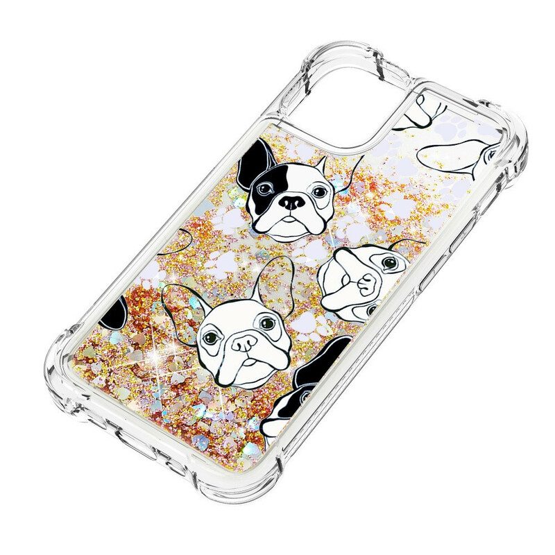 Telefoonhoesje voor iPhone 13 Mini Mr Dog Pailletten