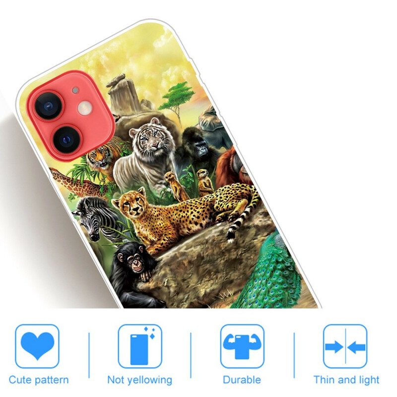 Telefoonhoesje voor iPhone 13 Mini Safari-dieren