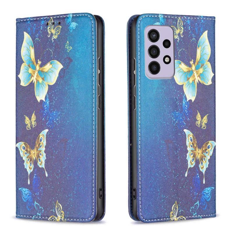 Bescherming Hoesje voor Samsung Galaxy A33 5G Folio-hoesje Kleurrijke Vlinders