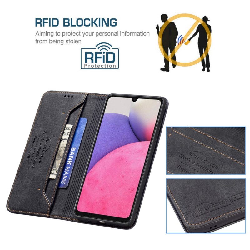 Bescherming Hoesje voor Samsung Galaxy A33 5G Folio-hoesje Rfid Naaien Binfen Kleur