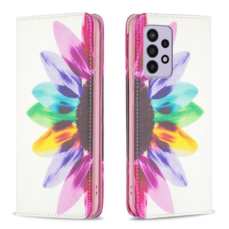 Bescherming Hoesje voor Samsung Galaxy A33 5G Folio-hoesje Waterverf Bloem